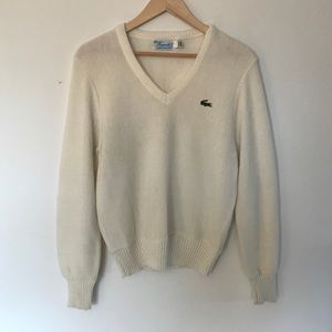 Vintage White Lacoste Sweater Size 38